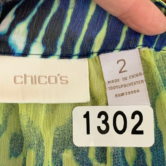 CHICO'S COLORFUL BLOUSE  SIZE 14 - Picture 3 of 3